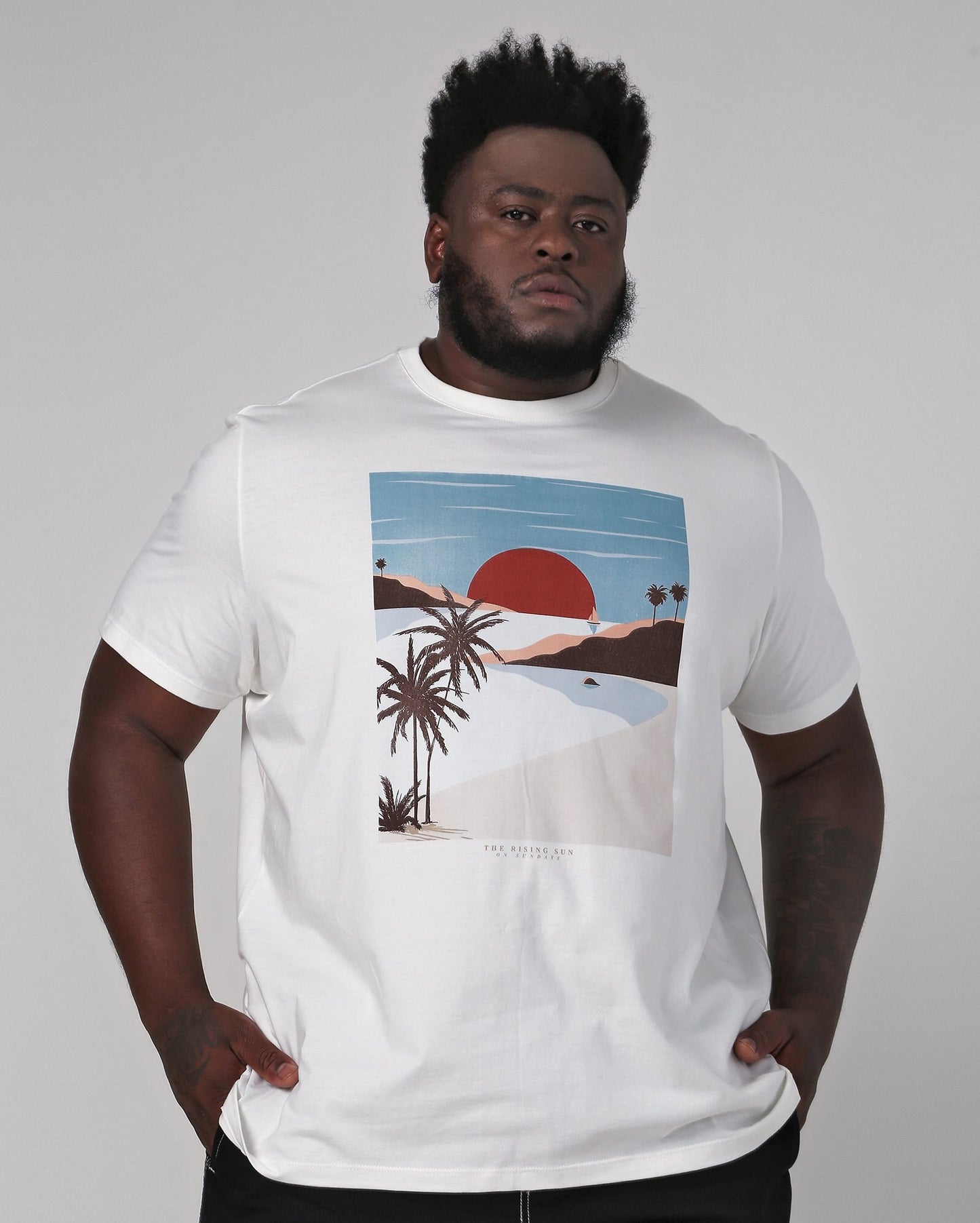 Men's Plus Size White Beach T-Shirt | Allman By Riachuelo