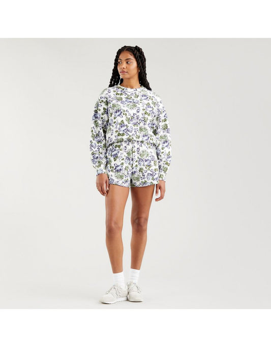 Shorts de algodão orgânico floral