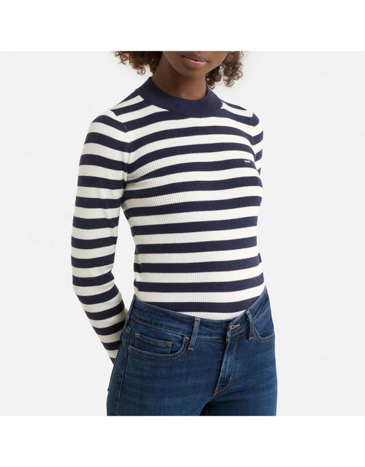 Maglione a righe a maglia fine