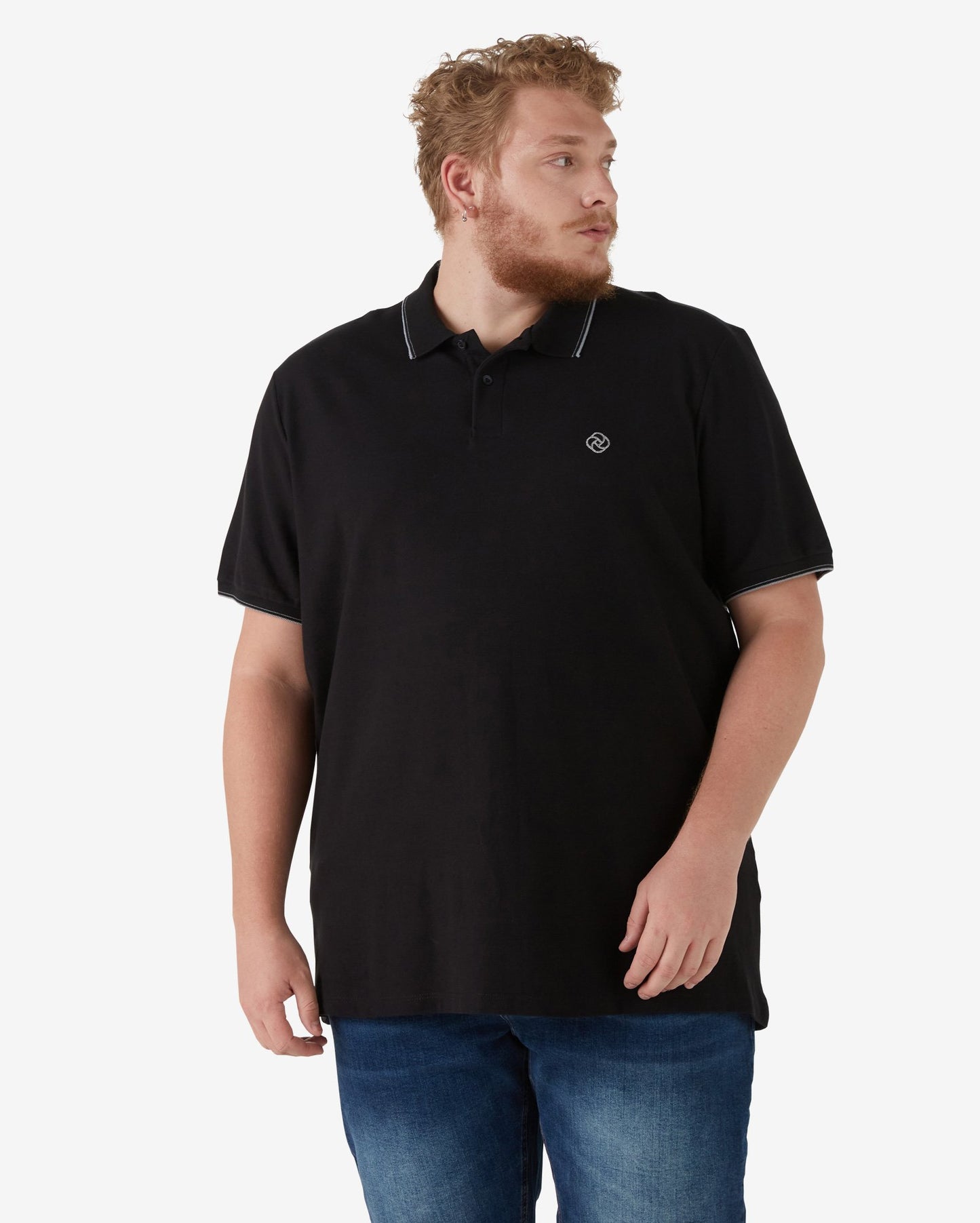 Polo a maniche corte Plus Size da uomo - Nero
