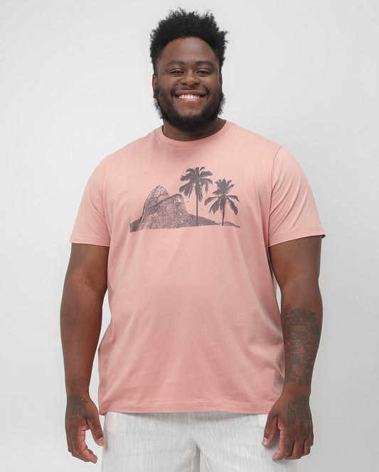 Maglietta Plus Size Uomo Rosa Palm Tree | Allman By Riachuelo