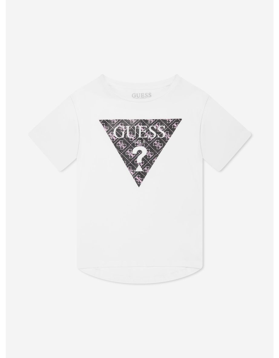 Camiseta blanca con logo para niña