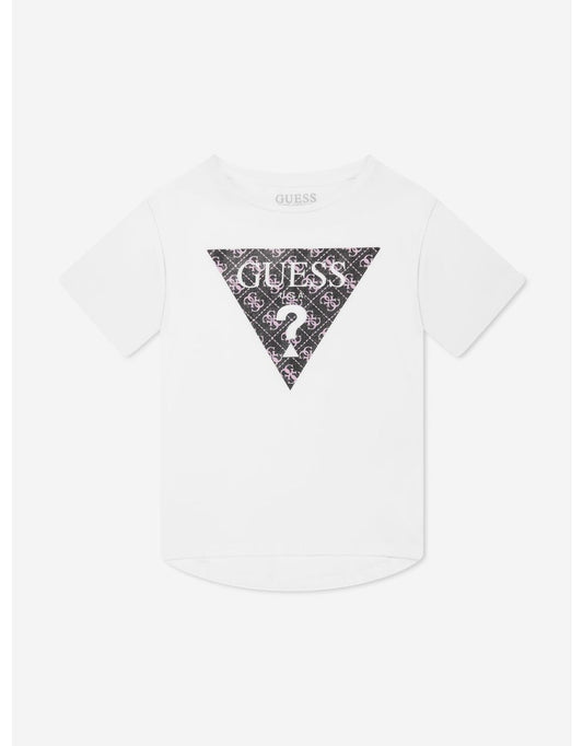 Camiseta blanca con logo para niña