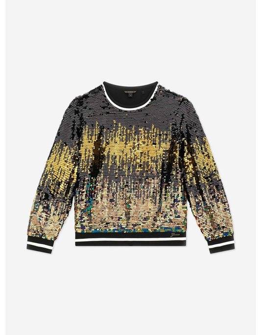 Sudadera de lentejuelas negra para niña