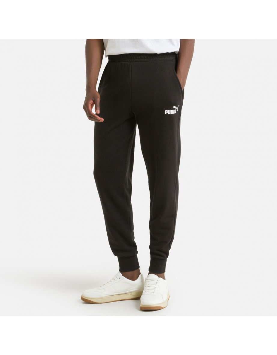 Joggers sportivi essenziali in misto cotone con stampa logo piccolo