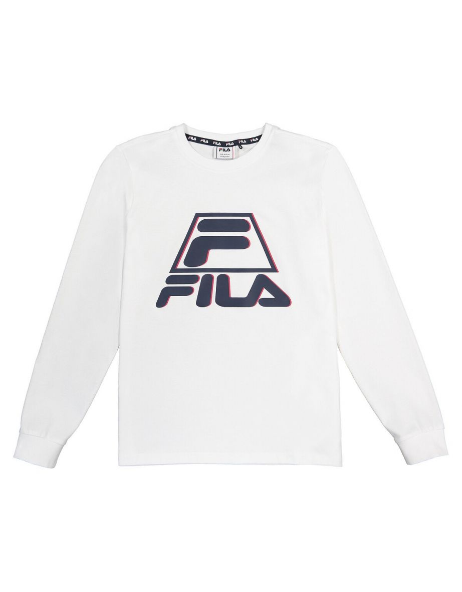 Logo Print Long Sleeve Cotton T-Shirt