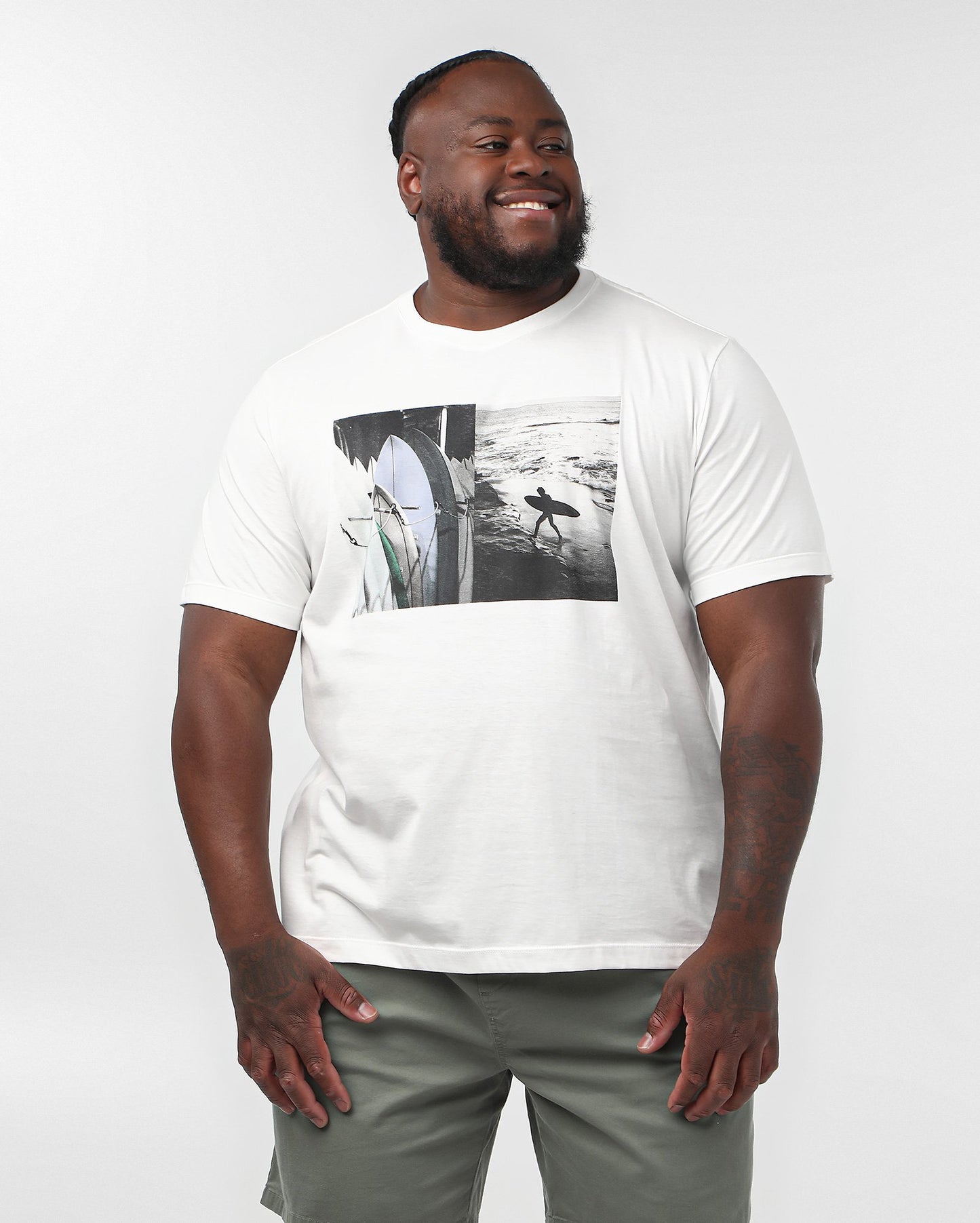 Camiseta masculina plus size White Surfer | Original Plus da Riachuelo