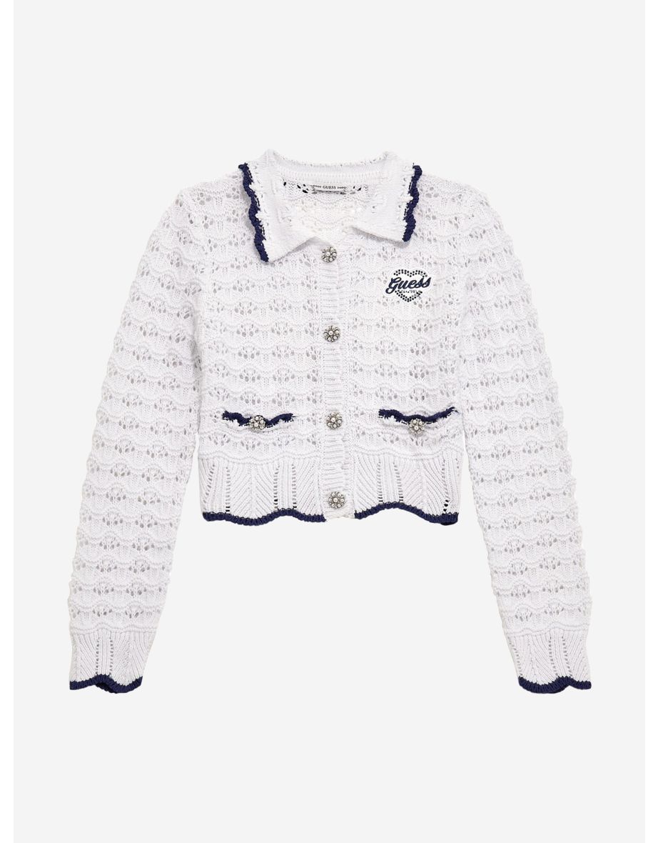Chaqueta de punto blanca para niña