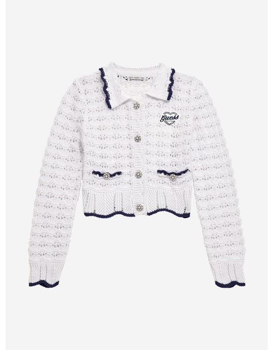 Chaqueta de punto blanca para niña