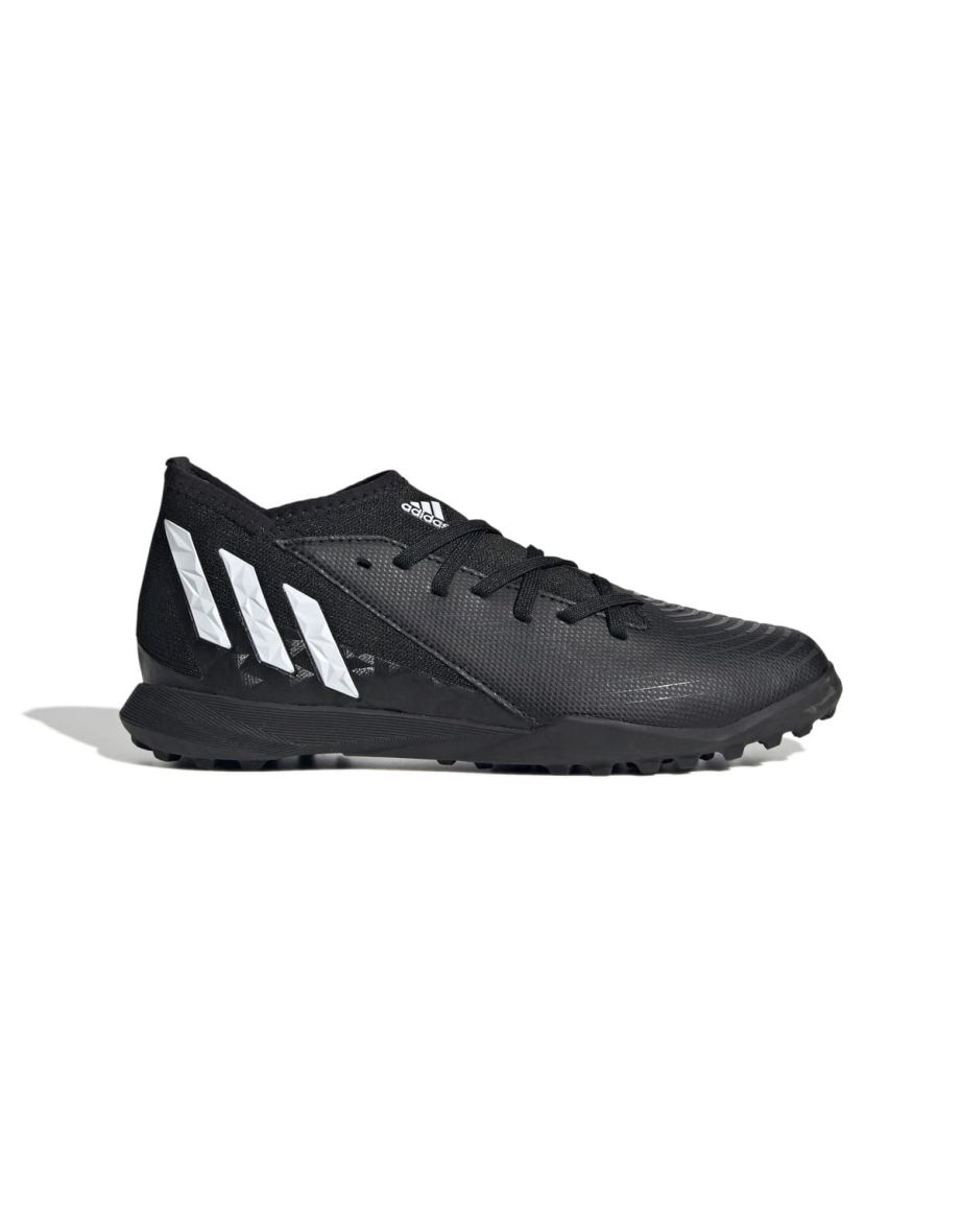 Chuteiras de futebol de grama Adidas Predator Edge.3 para meninos em preto
