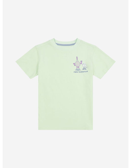 Camiseta New Balance Girls' Athletic Tennis Cartoon Graphic T-Shirt em verde
