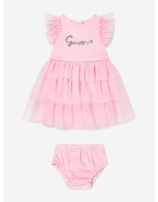 Abito in tulle rosa con mutandine per bambine