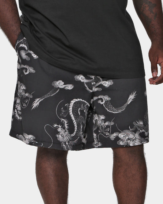 Allman by Riachuelo - Pantaloncini dritti neri Plus Size da uomo con disegno del drago
