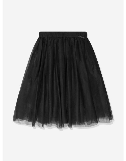 Gonna midi a rete nera da bambina
