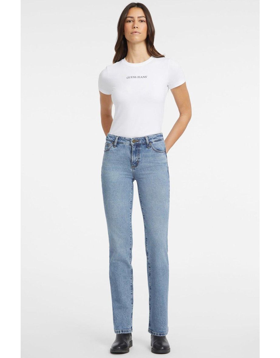 Gj Jeans di jeans dritti a vita media in blu medio