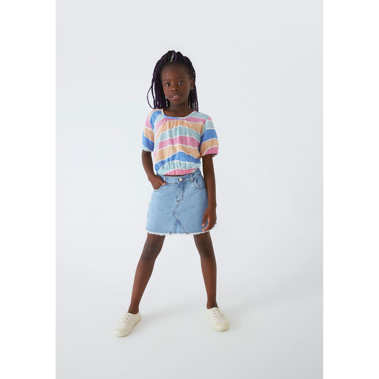 Pantaloncini con gonna di jeans per bambini