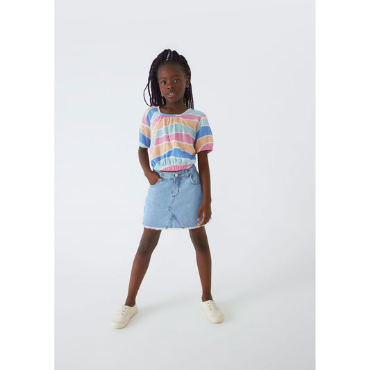 Pantaloncini con gonna di jeans per bambini