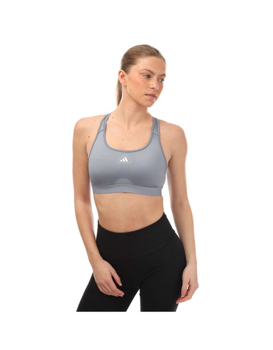 Reggiseno da allenamento adidas Power React Medium Support Donna - Argento