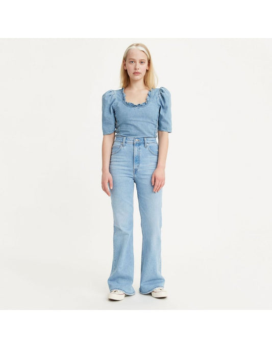 Jeans flare a vita alta anni 70