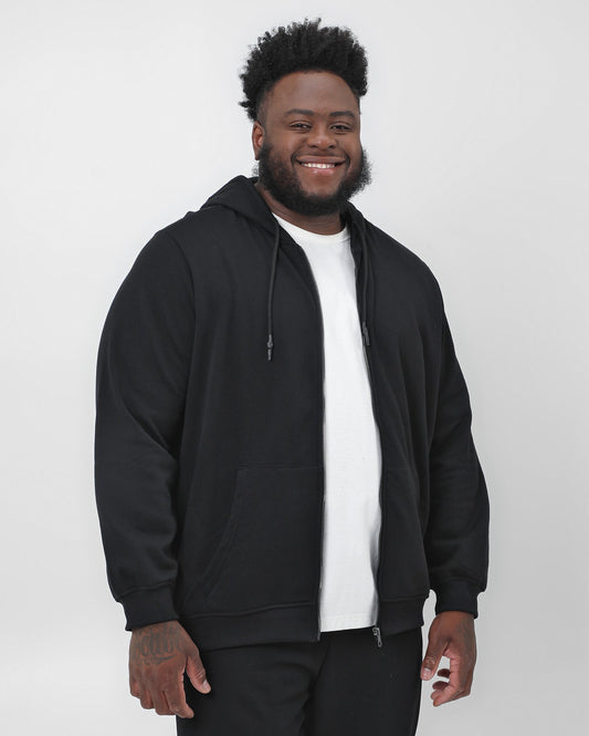 Moletom com capuz preto com zíper | Original Plus da Riachuelo