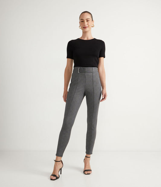 Leggings de malha Roma xadrez preta