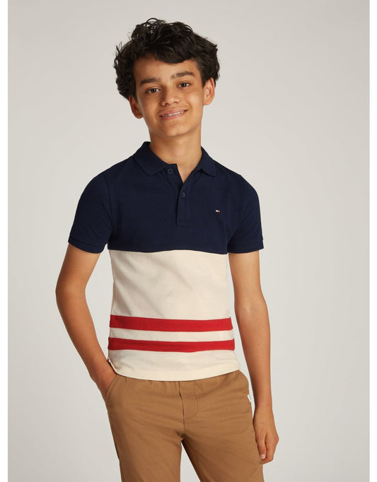 Polo Multicolor de Bloques de Color para Niños