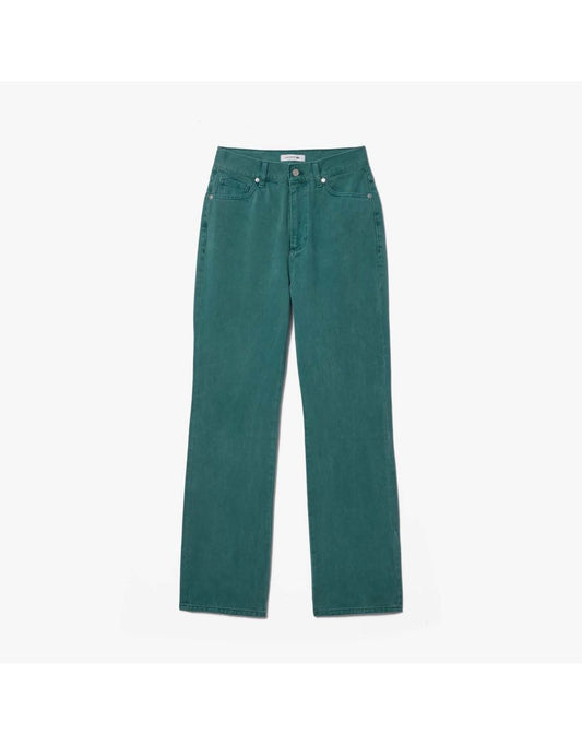 Jeans Lacoste Straight Leg Green Natural Dye Denim para mulheres