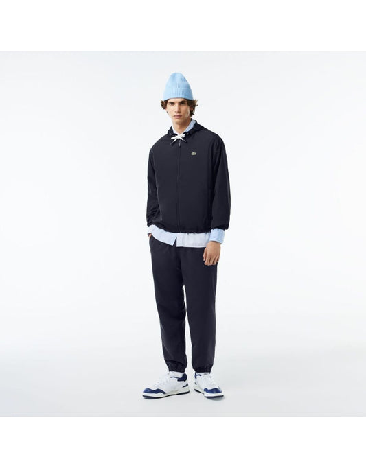 Jaqueta esportiva Lacoste masculina com capuz removível em azul