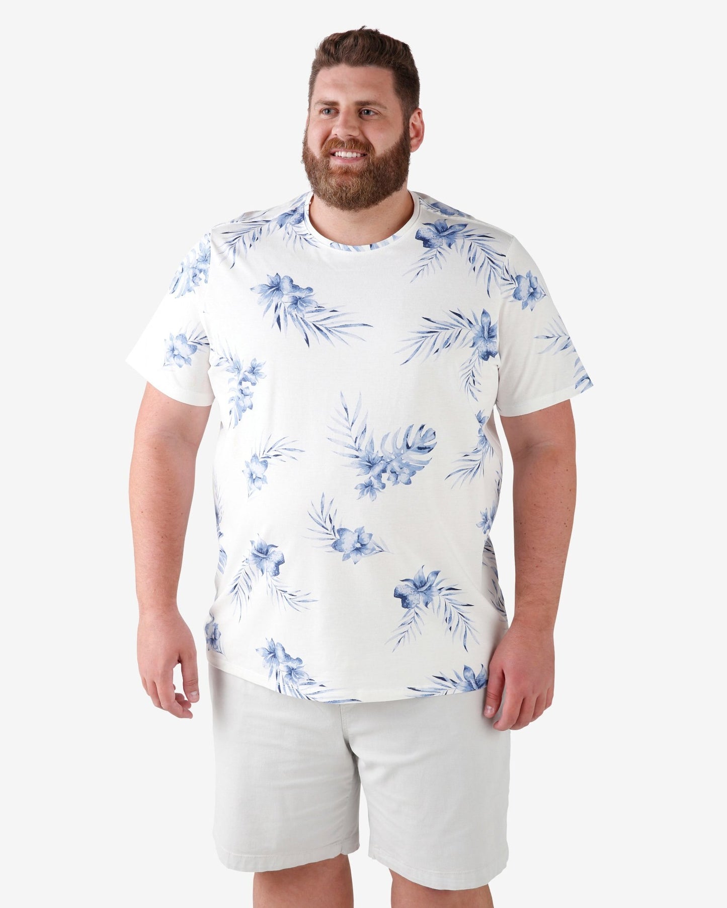 Camiseta floral plus size - Branca