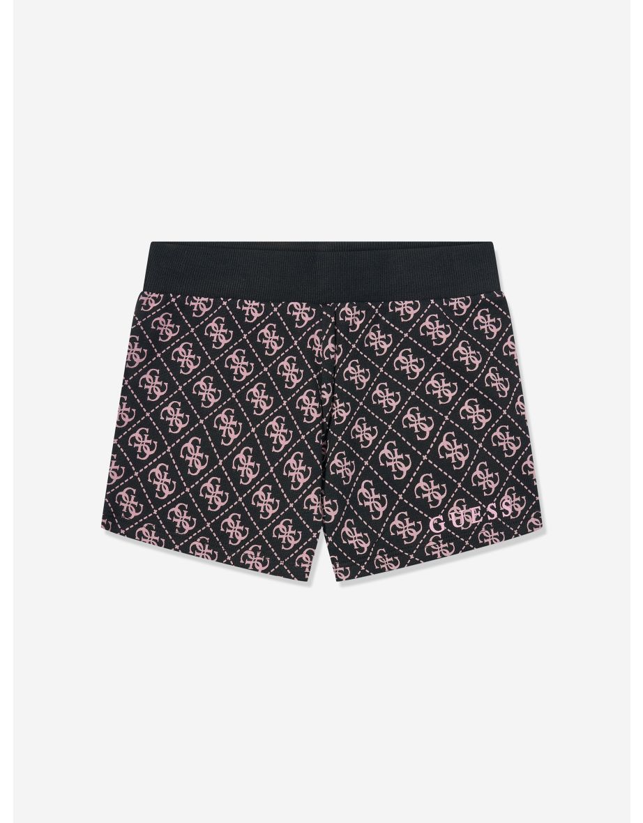 Pantaloncini da bambina con logo 4G nero