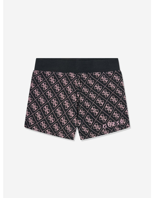 Pantaloncini da bambina con logo 4G nero