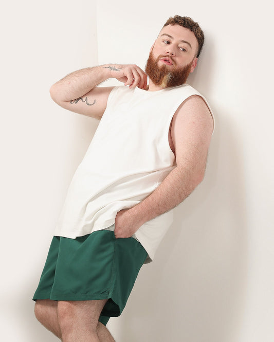 Shorts masculinos Plus Size Color Block em azul e verde escuro - Original Plus da Riachuelo