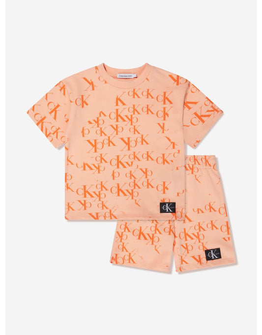 Set di pantaloncini da bambino con logo in Peach