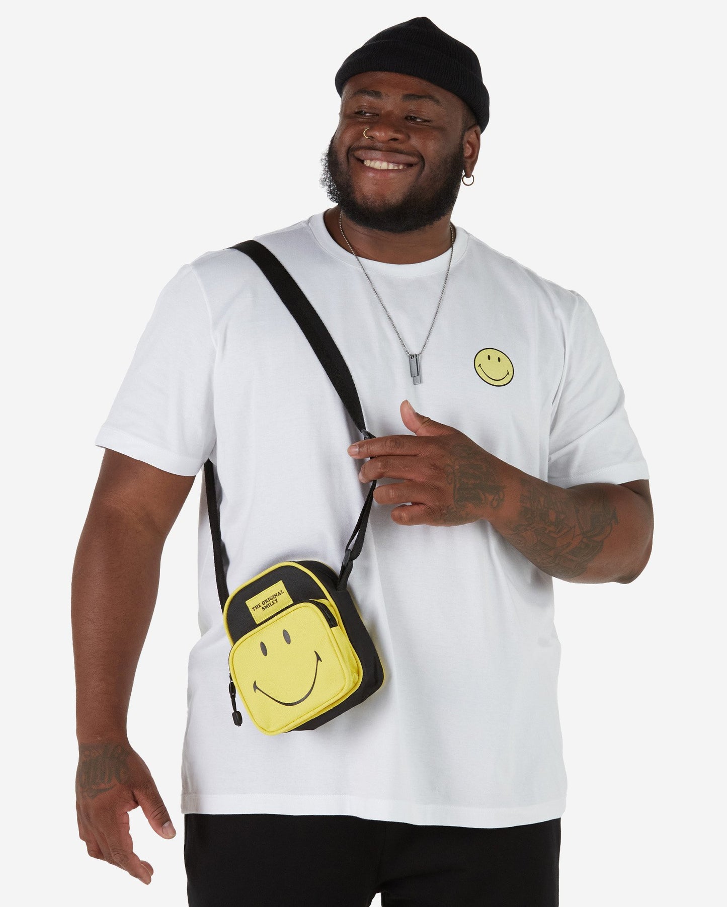 Maglietta uomo plus size a maniche corte Smiley® Originals Made Of Stars Bianco Riachuelo