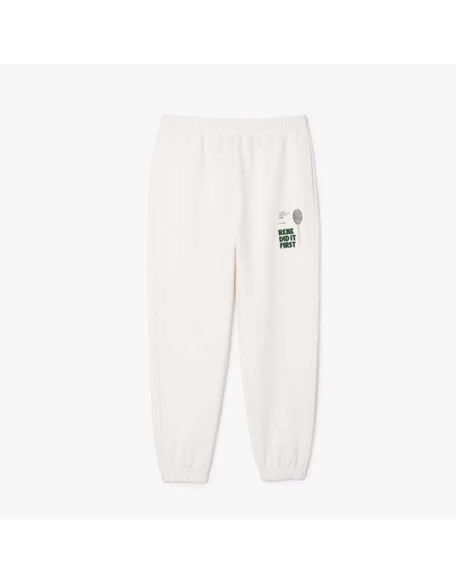 Pantaloni Lacoste da uomo in piqué dal taglio rilassato color crema