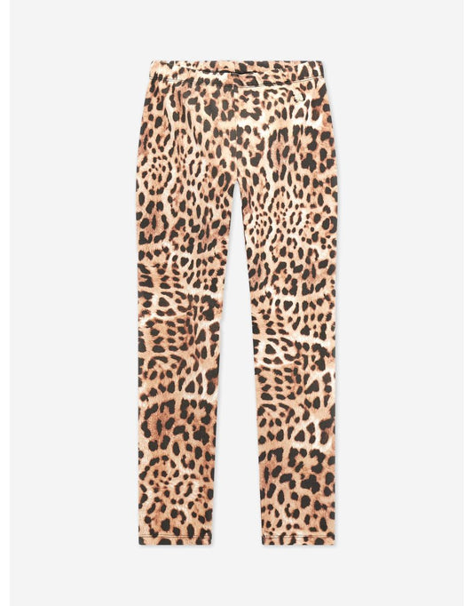 Leggings Guess da bambina con stampa leopardo marrone