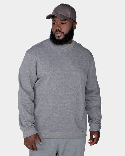 Moletom de manga comprida Allman By Riachuelo Plus Size masculino em cinza-acinzentado