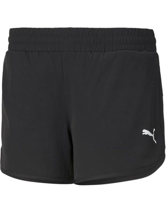 Shorts de tecido preto da Puma para mulheres