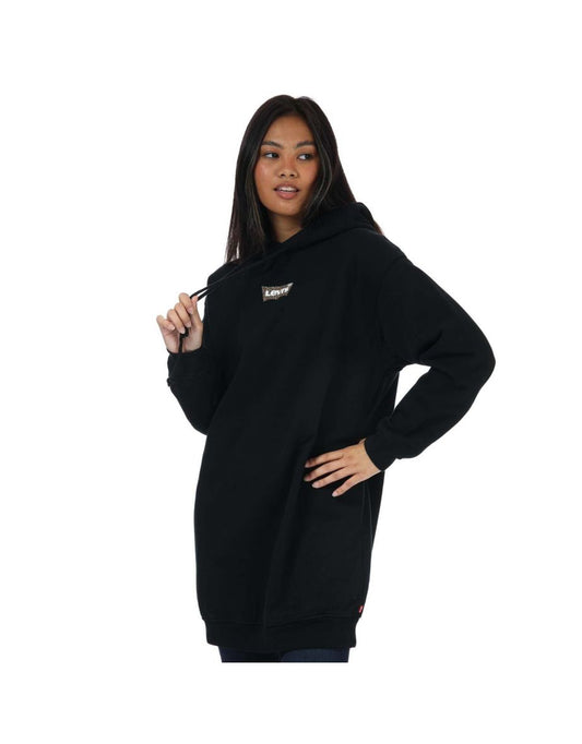 Vestido feminino com moletom e capuz Levi's em preto