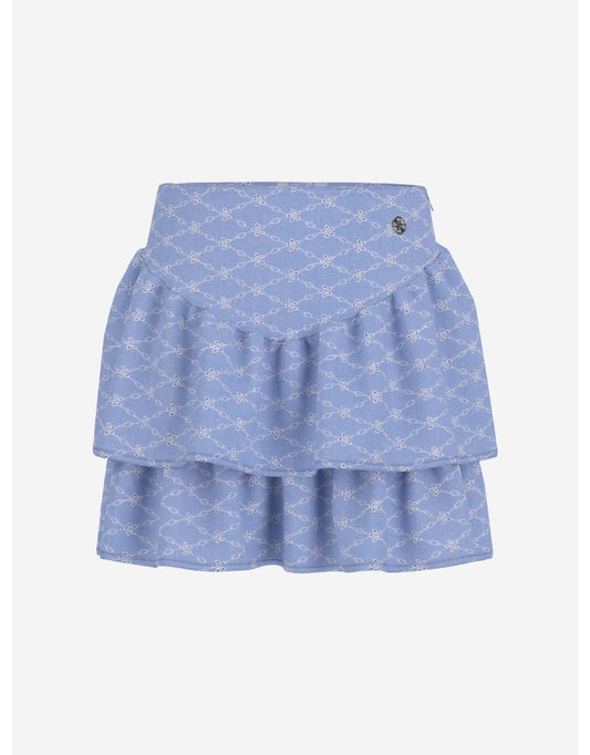 Gonna Oxford Sangallo blu per bambina