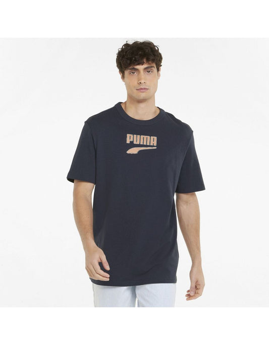 Camiseta de algodão Downtown com estampa de logotipo e mangas curtas