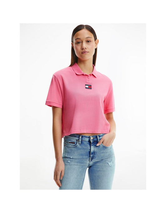 Polo in cotone a manica corta con logo Badge