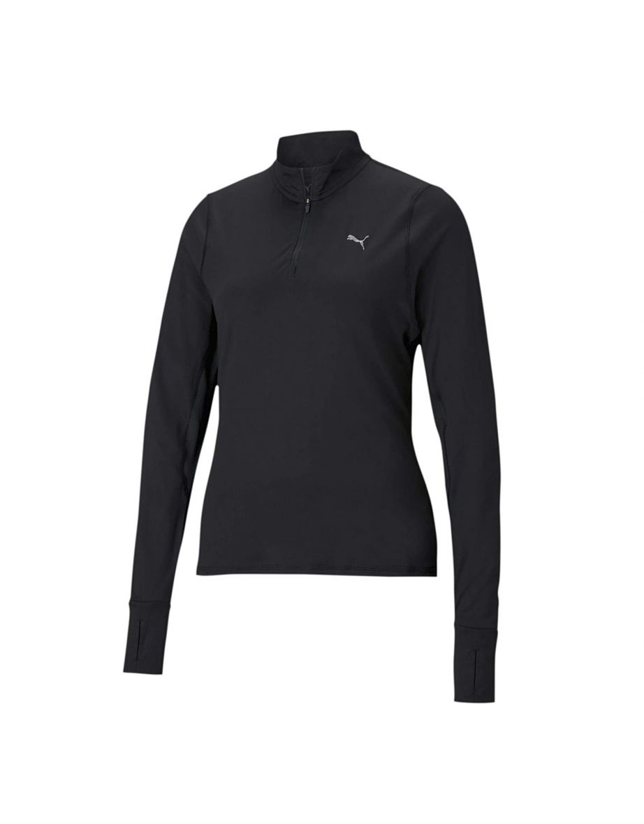 Puma Donna Run Favorite 1/4 Zip Running and Fitness Training Shirt - Nero