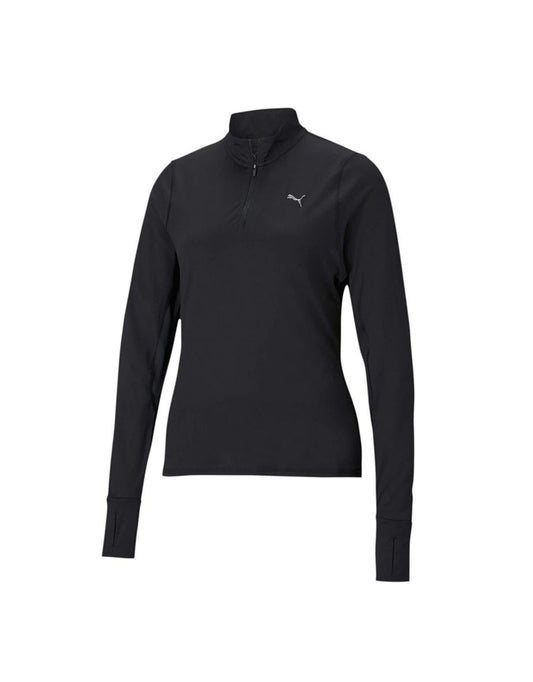 Puma Donna Run Favorite 1/4 Zip Running and Fitness Training Shirt - Nero