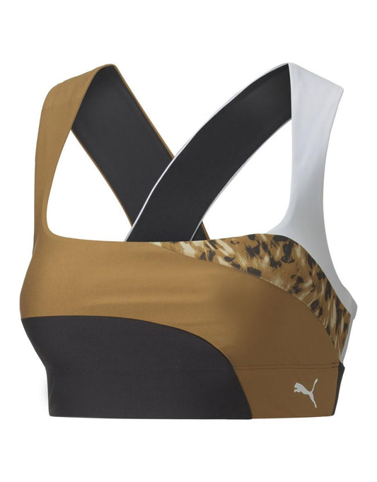 Reggiseno Mid Impact Safari Glam in Puma Black