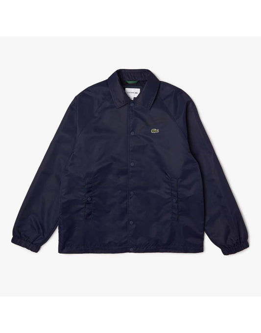 Jaqueta Lacoste Signature de nylon com botões, azul, masculina