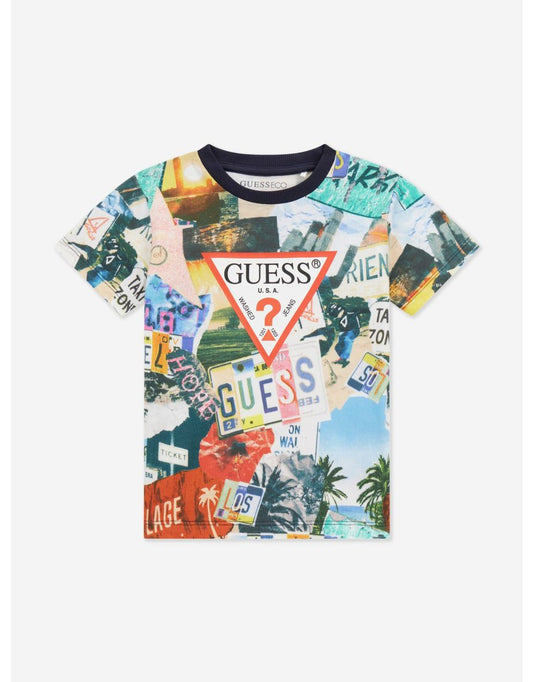 Maglietta Collage fotografico multicolore da ragazzo