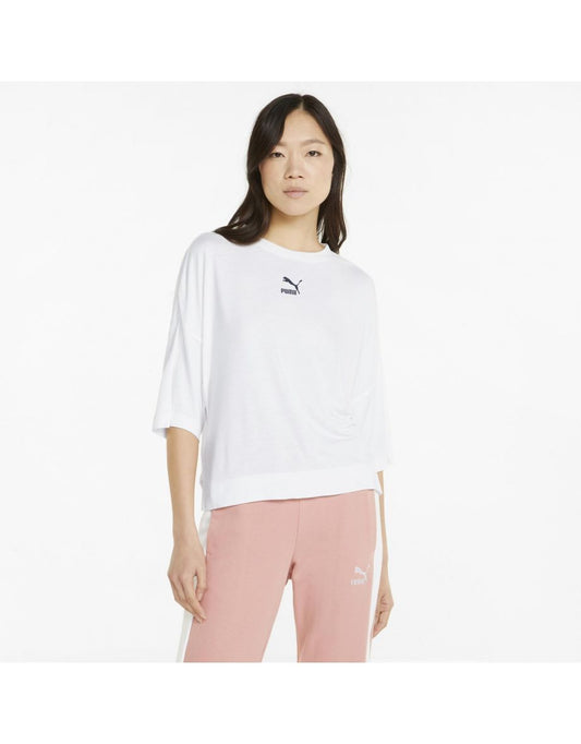 Classics Tee oversize con lato diviso Puma Bianco