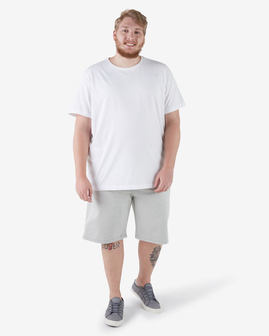 Pantaloncini Chino Denim Grigio Chiaro Plus Size