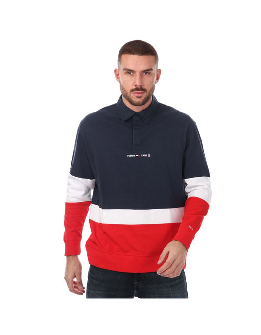 Polo de rugby de manga larga Tommy Hilfiger de color rojo para hombre